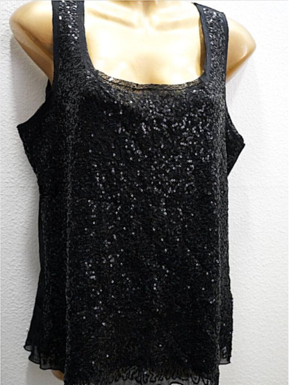 Chico's Sheer Sequin Tank Top size 2